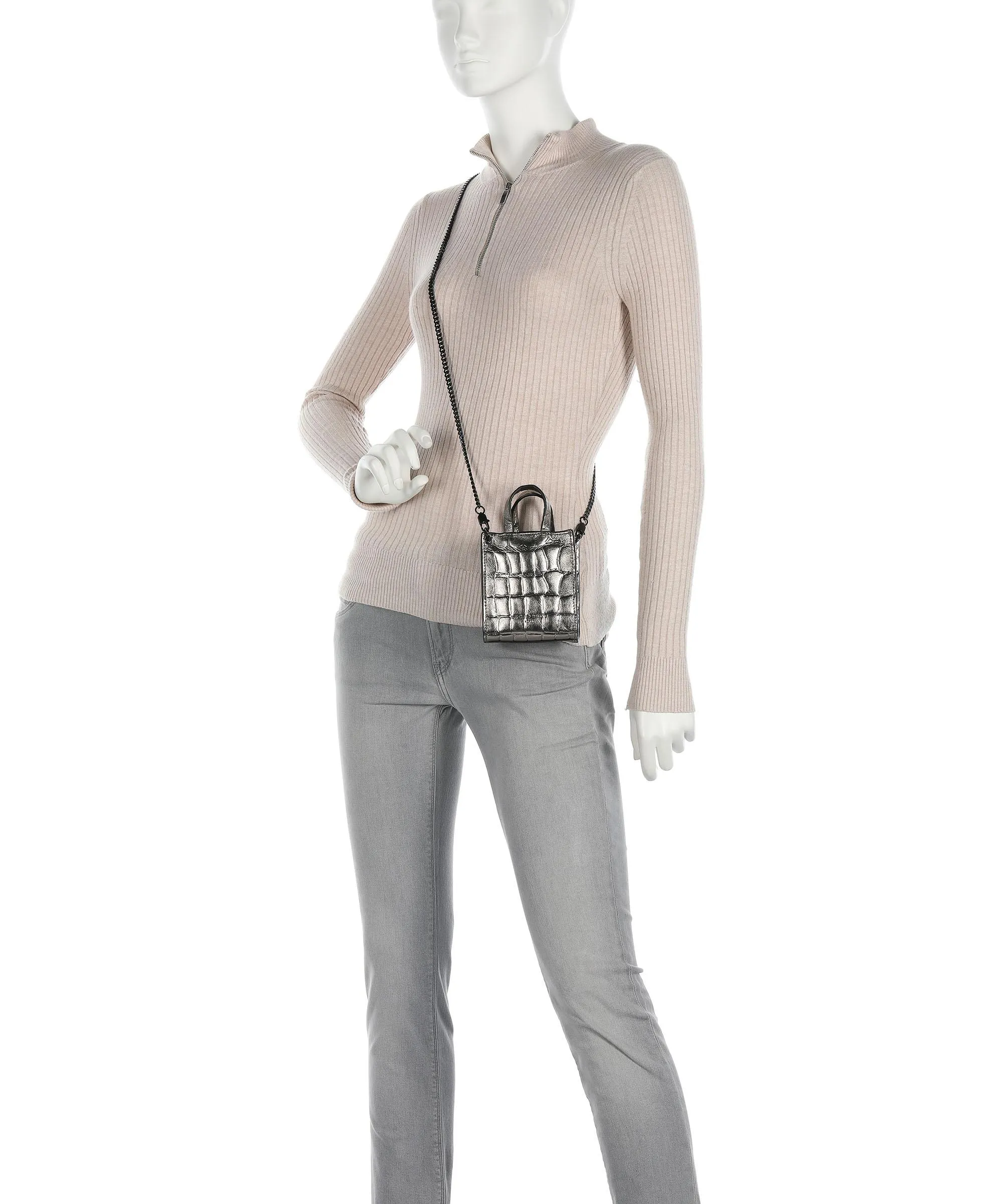  Liebeskind Paper Bag XS Borsa a tracolla pelle grigio  