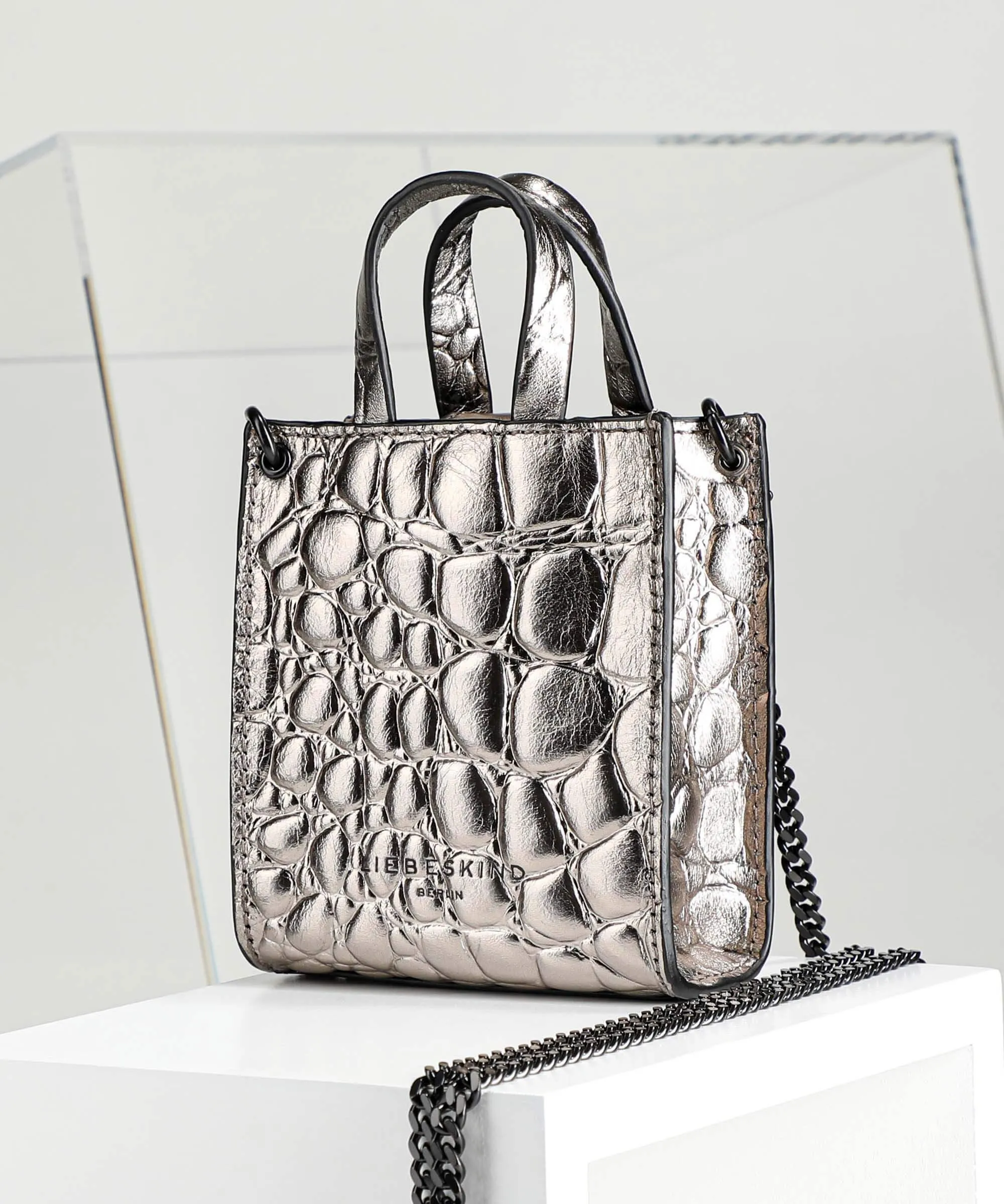  Liebeskind Paper Bag XS Borsa a tracolla pelle grigio  