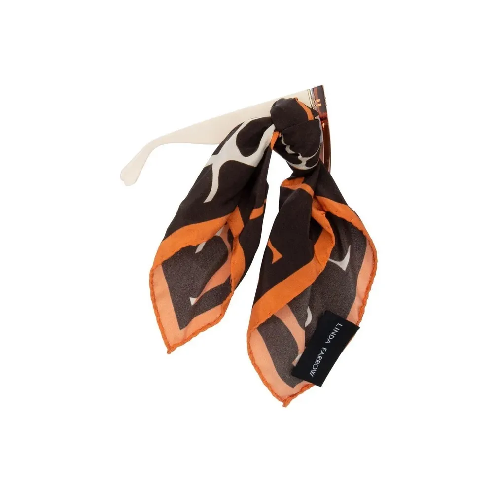 Linda Farrow - Occhiali da Sole Oversized Dunaway in Arancione - LFL1049C6SUN - Linda Farrow Eyewear