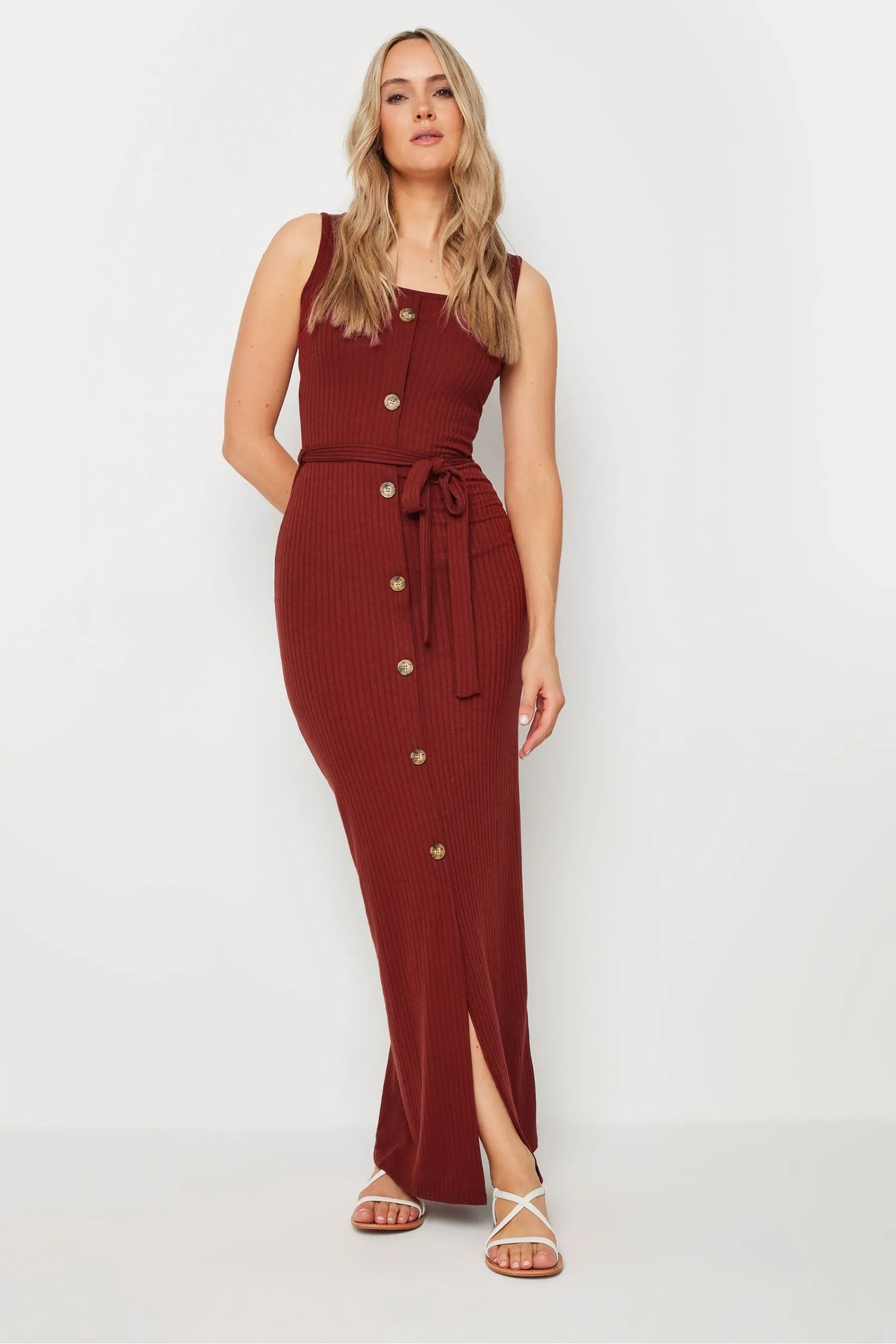 Long Tall Sally Senza maniche - Abito a coste con bottoni