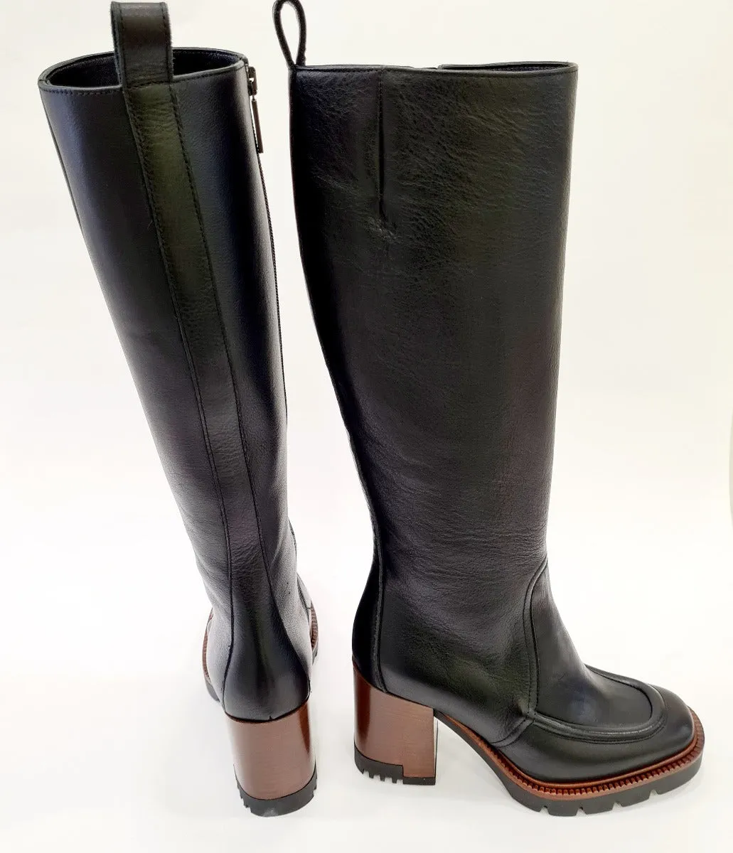 Lorenzo Mari stivale fondo gomma tacco 9cm Pelle Nero art.744