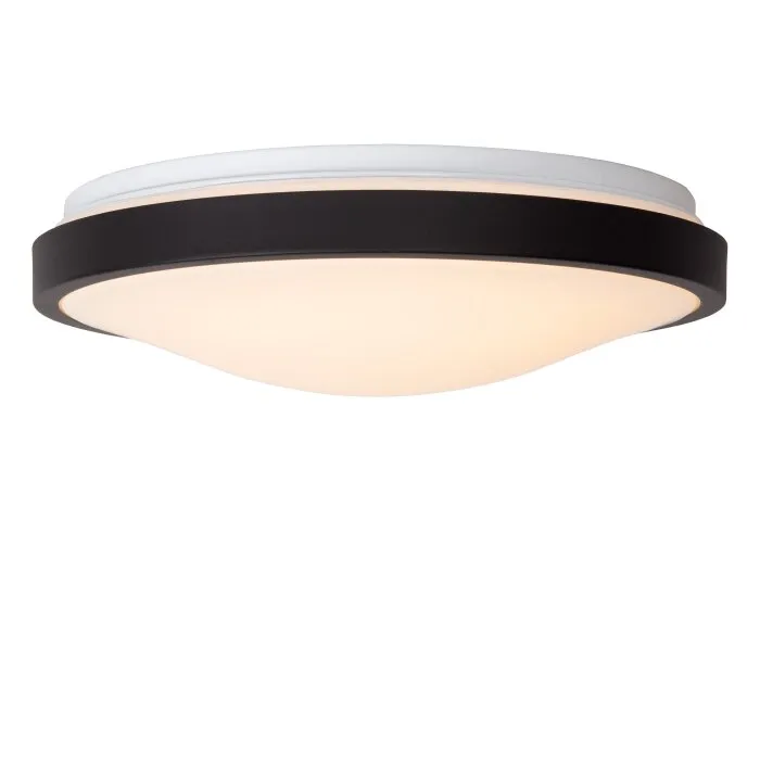 Lucide DASHER Plafoniera LED Nero, 1-Luce, Sensori di movimento