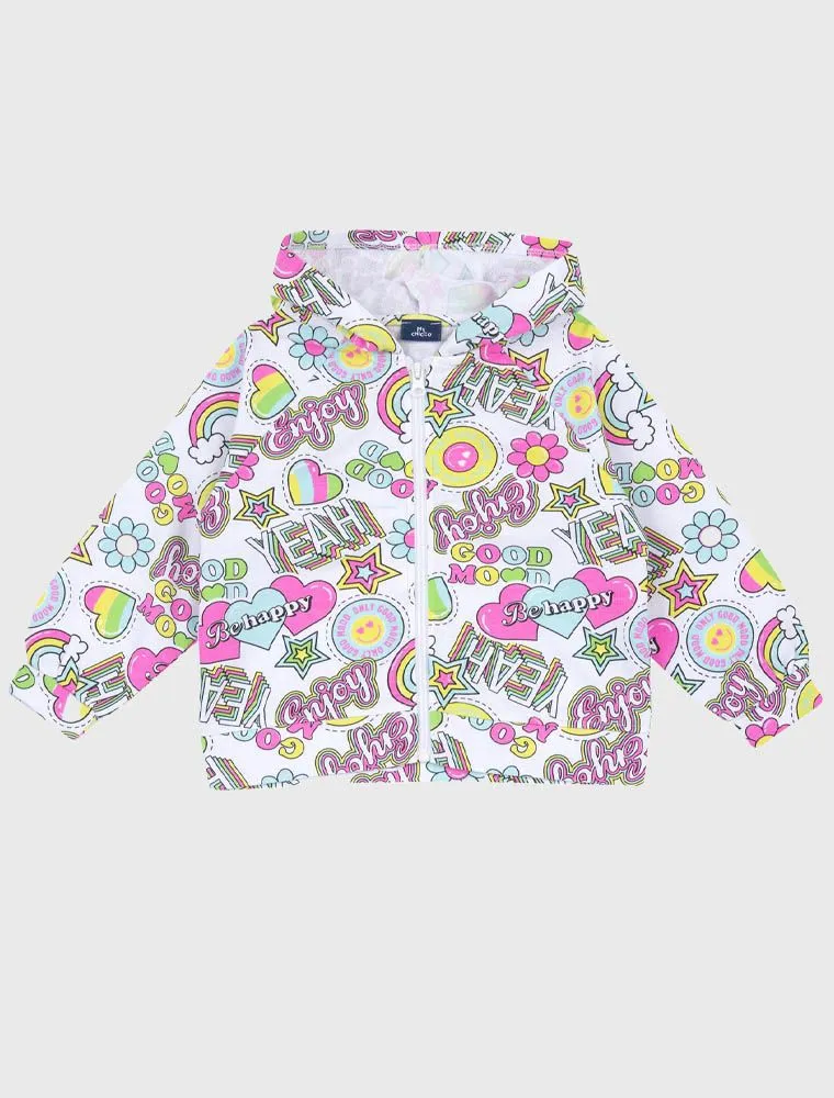 Maglia In Felpa Aperta Chicco - Bianco Rosa