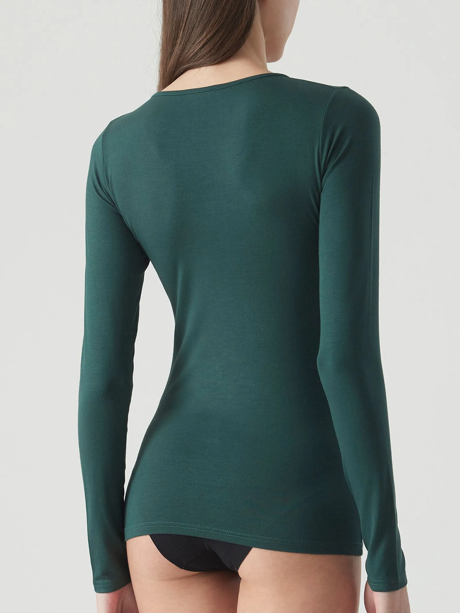 Maglietta girocollo in Eco Viscosa - Real Teal