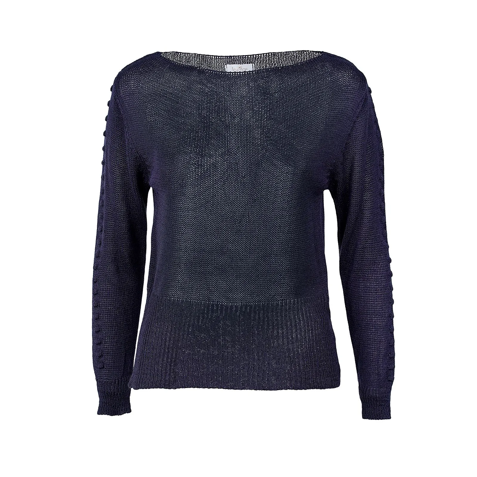 Maglioncino leggero blu con ricami sulle maniche