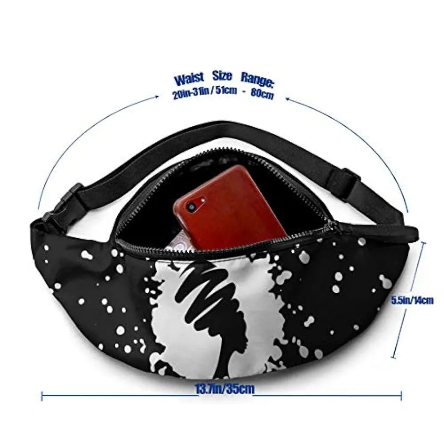 Marsupio per Uomo Donna,Marsupio Silhouette da Donna con Cintura Tasca a Tracolla Regolabile Borsa a Tracolla Borsa sul Petto pe