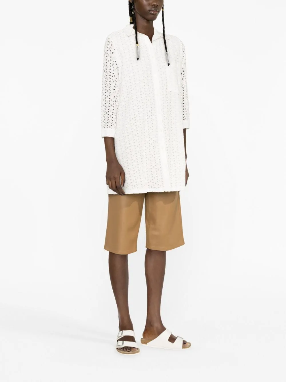 Mc2 Saint Barth Camicia Bianco Donna Pizzo Sangallo