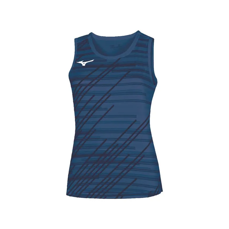 MIZUNO CHIBA SHIRT TEAM CANOTTA PADEL TENNIS TRAINING DONNA - NAVY/BIANCO