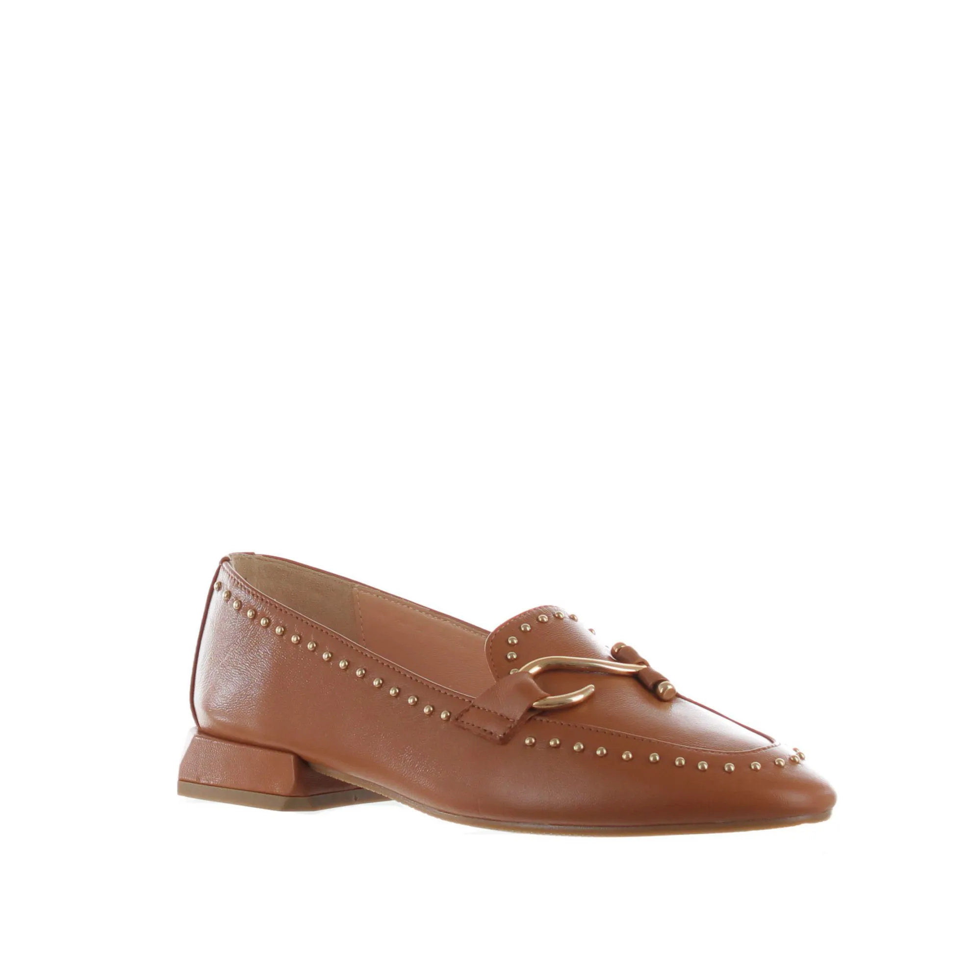 Mocassino in pelle con borchiette