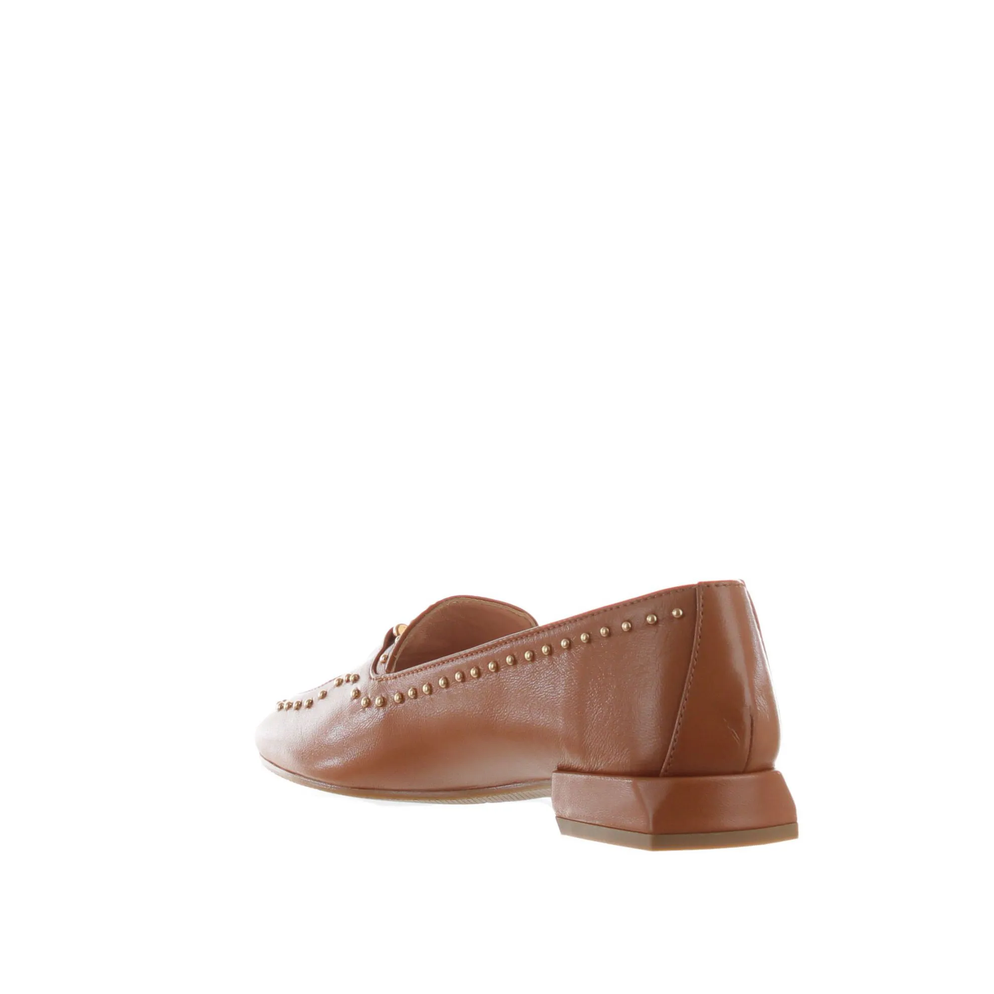 Mocassino in pelle con borchiette