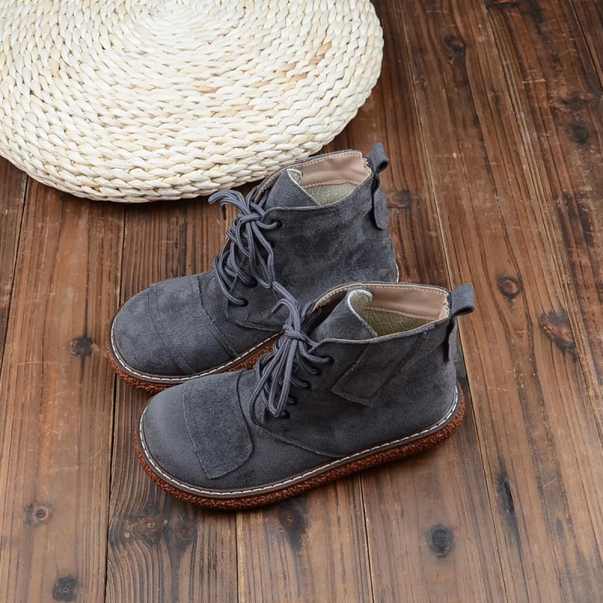 Mori Stivaletti retrò retrò Scarpe da bambola con testa grossa con suola spessa Stivaletti casual stile college Stivali da donna