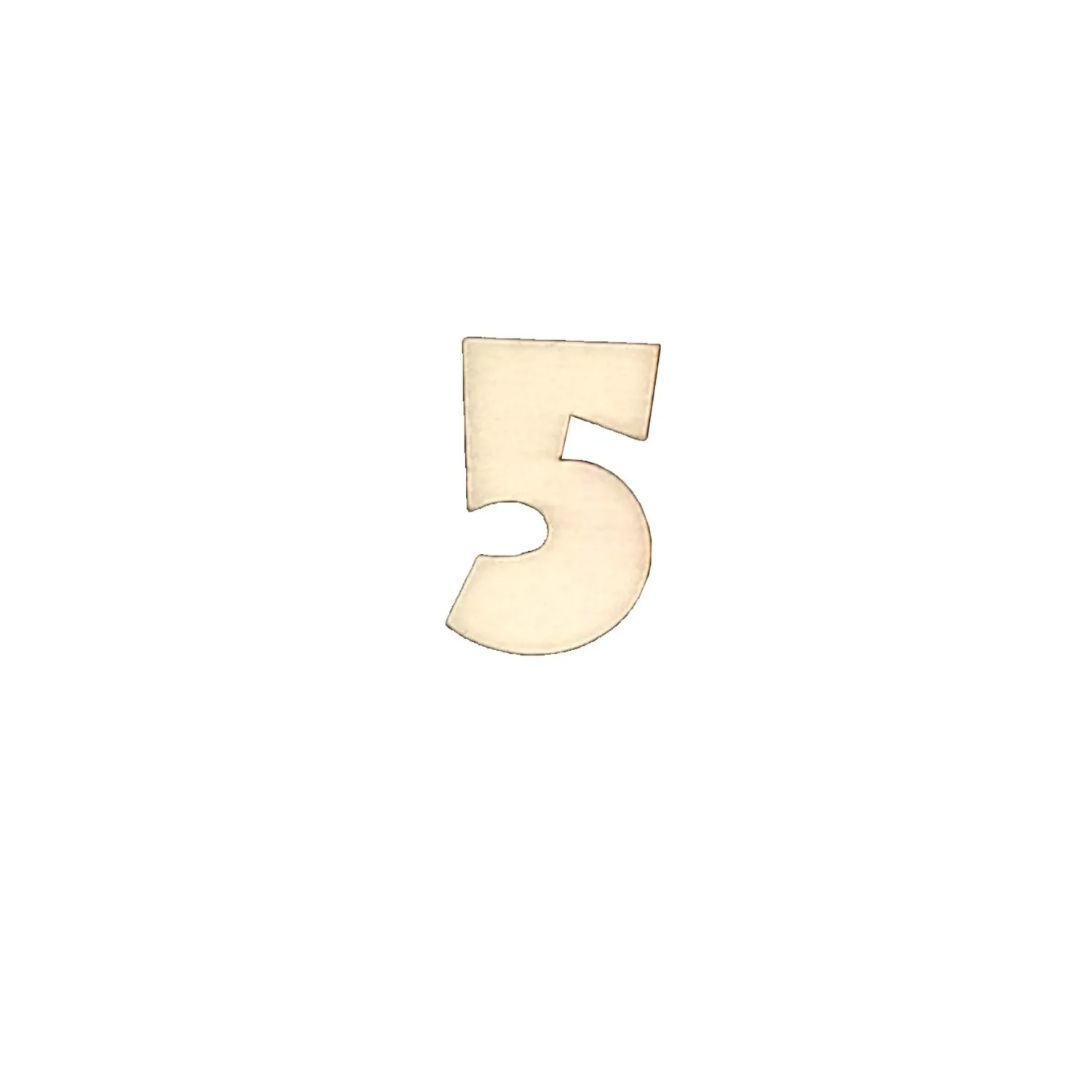 Numero 5 decorativo in legno 4 cm
