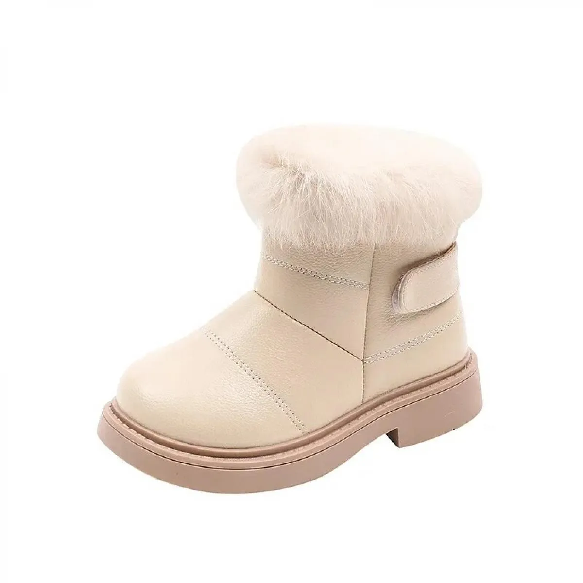 Nuova moda tinta unita stile britannico ragazze ragazzi stivali casual peluche scarpe invernali in cotone morbido stivaletto cor