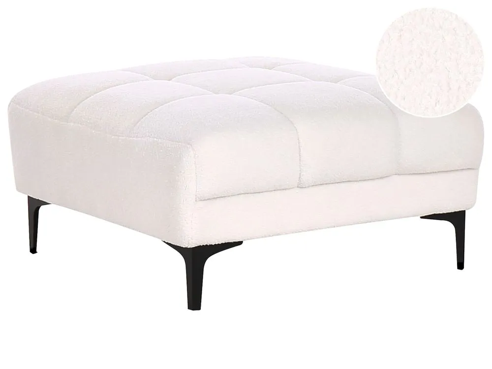 Ottomana ALNES Bouclé Bianco