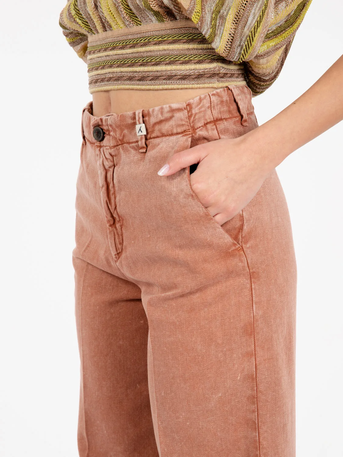 Pantaloni cropped tegola
