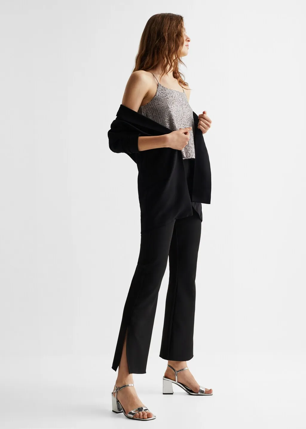 Pantaloni flare spacchi