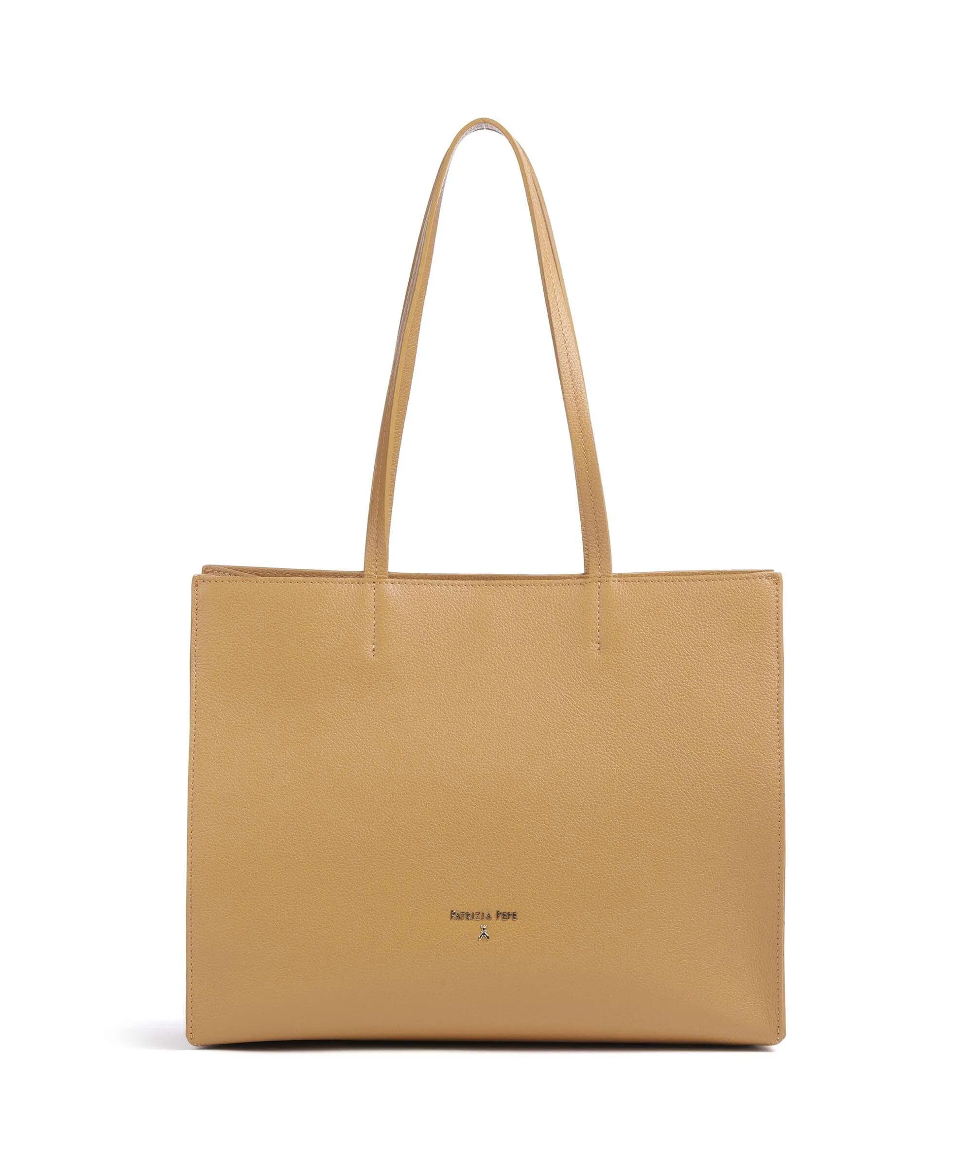  Patrizia Pepe Borsa shopper pelle granulata marrone chiaro  