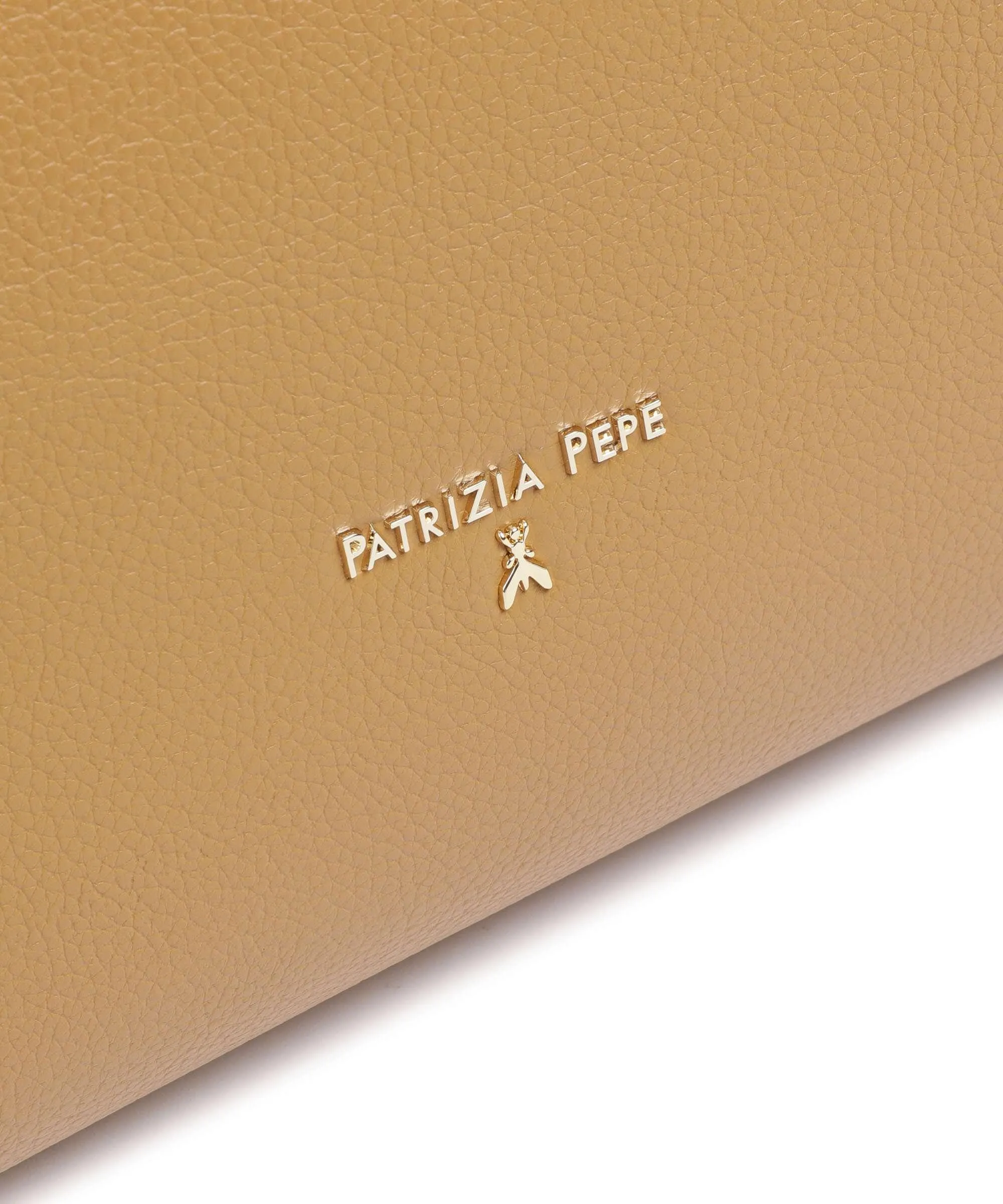  Patrizia Pepe Borsa shopper pelle granulata marrone chiaro  