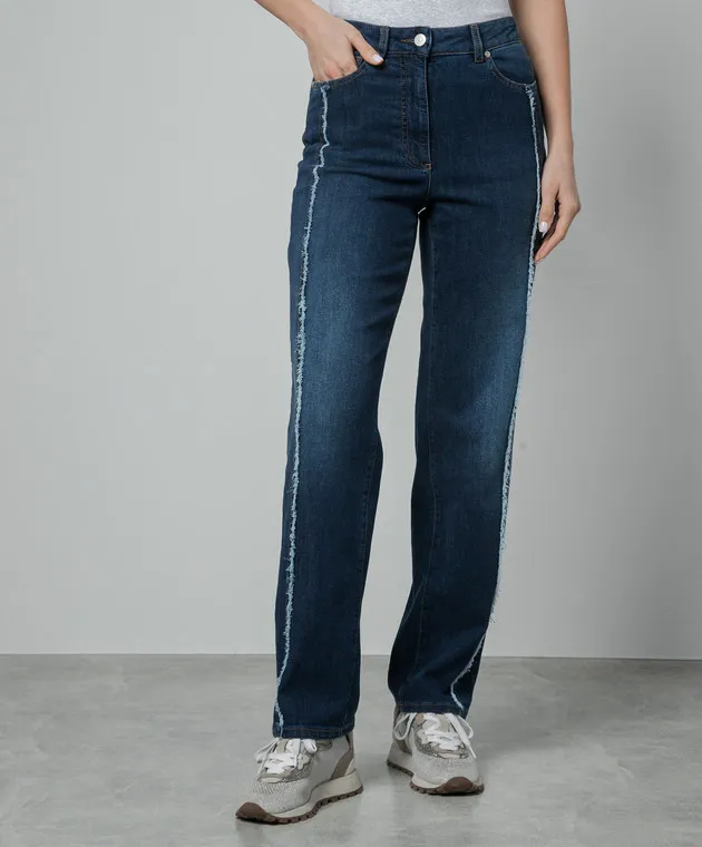 Peserico Jeans blu con patch logo P04520L24R04956