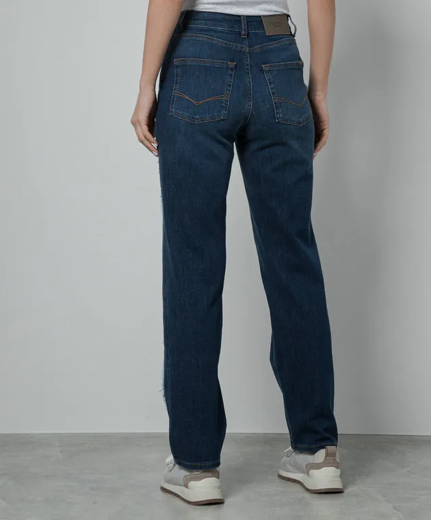 Peserico Jeans blu con patch logo P04520L24R04956