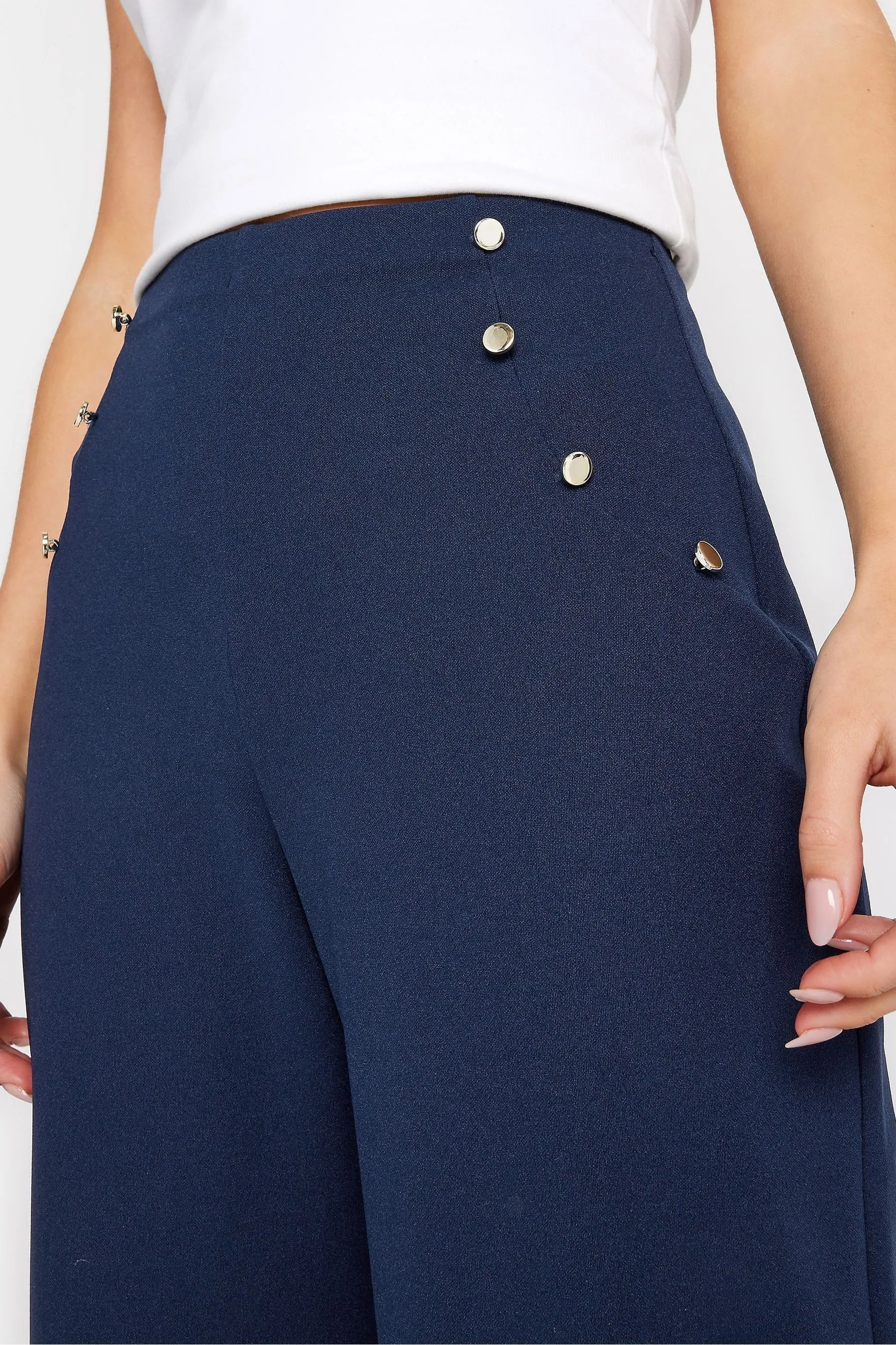 PixieGirl Petite fondo ampio con Pantaloni e bottoni