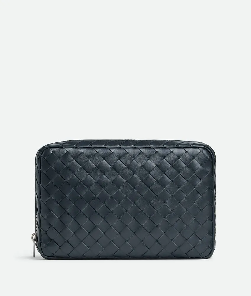 Pochette Intrecciato grande con zip 