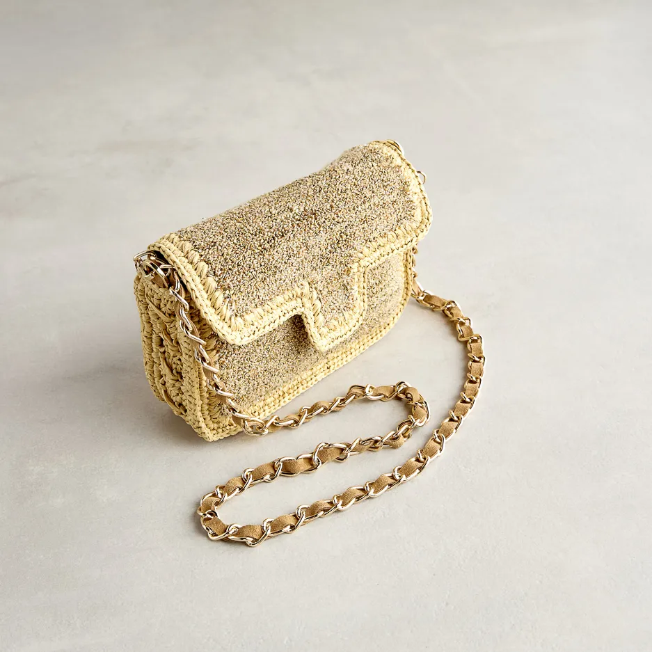 Pochette Rafia Beige