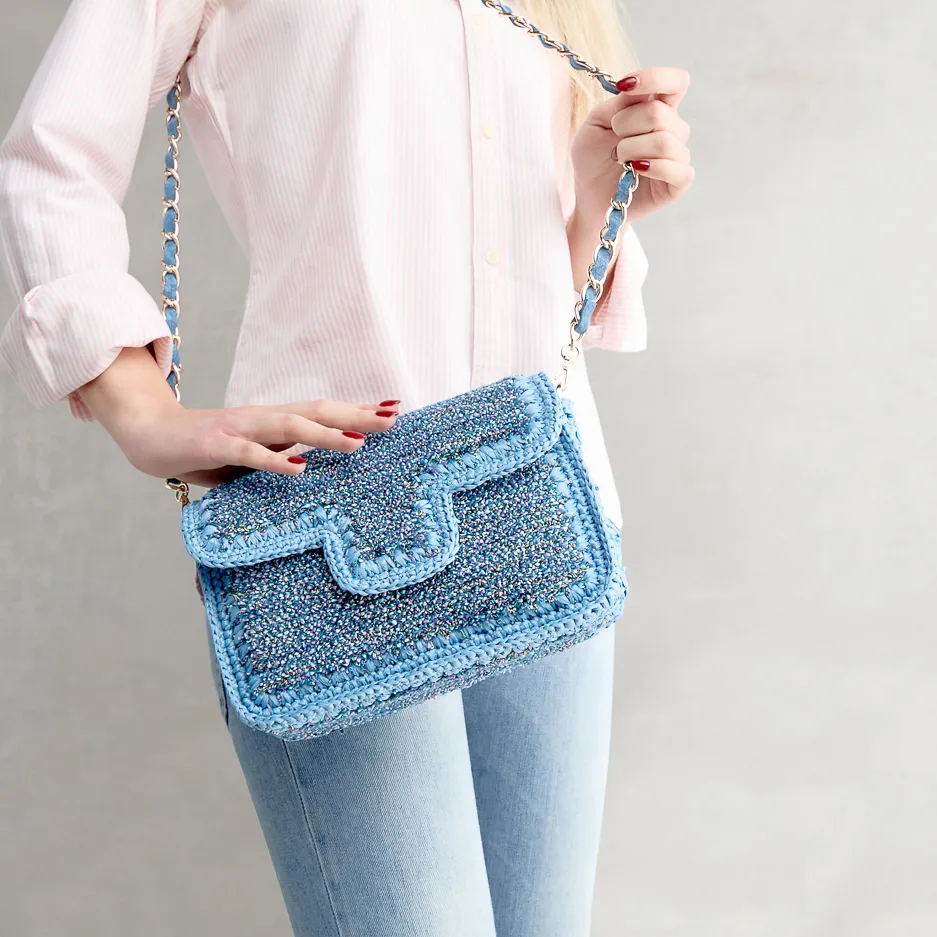 Pochette Rafia Color Jeans