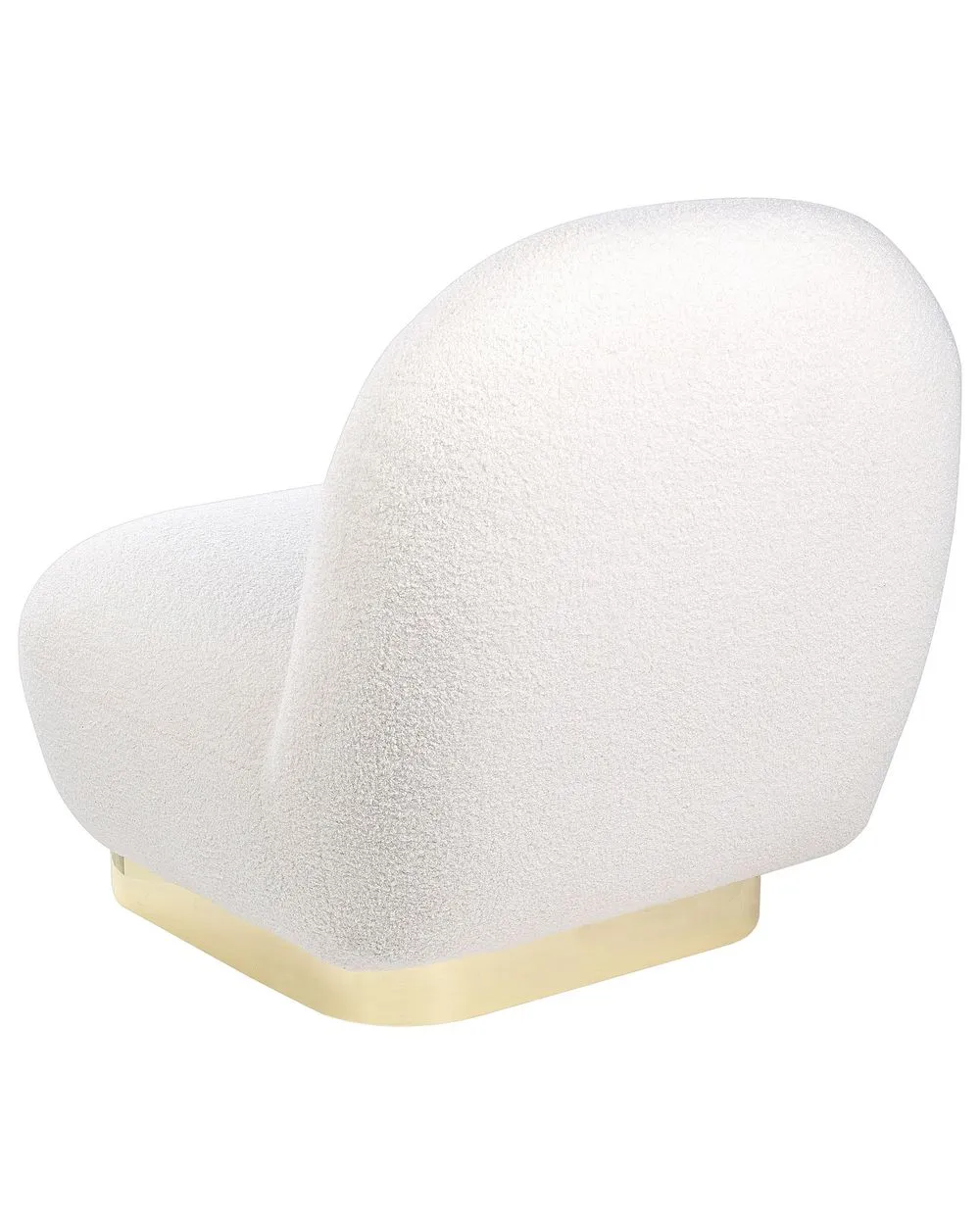 Poltrona girevole LOVIISA Bouclé Bianco