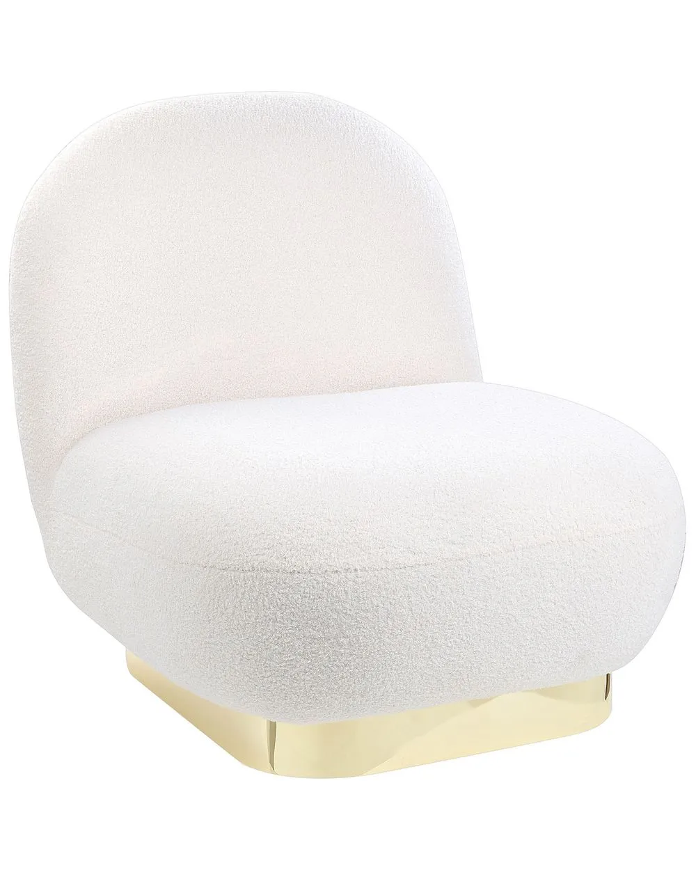 Poltrona girevole LOVIISA Bouclé Bianco
