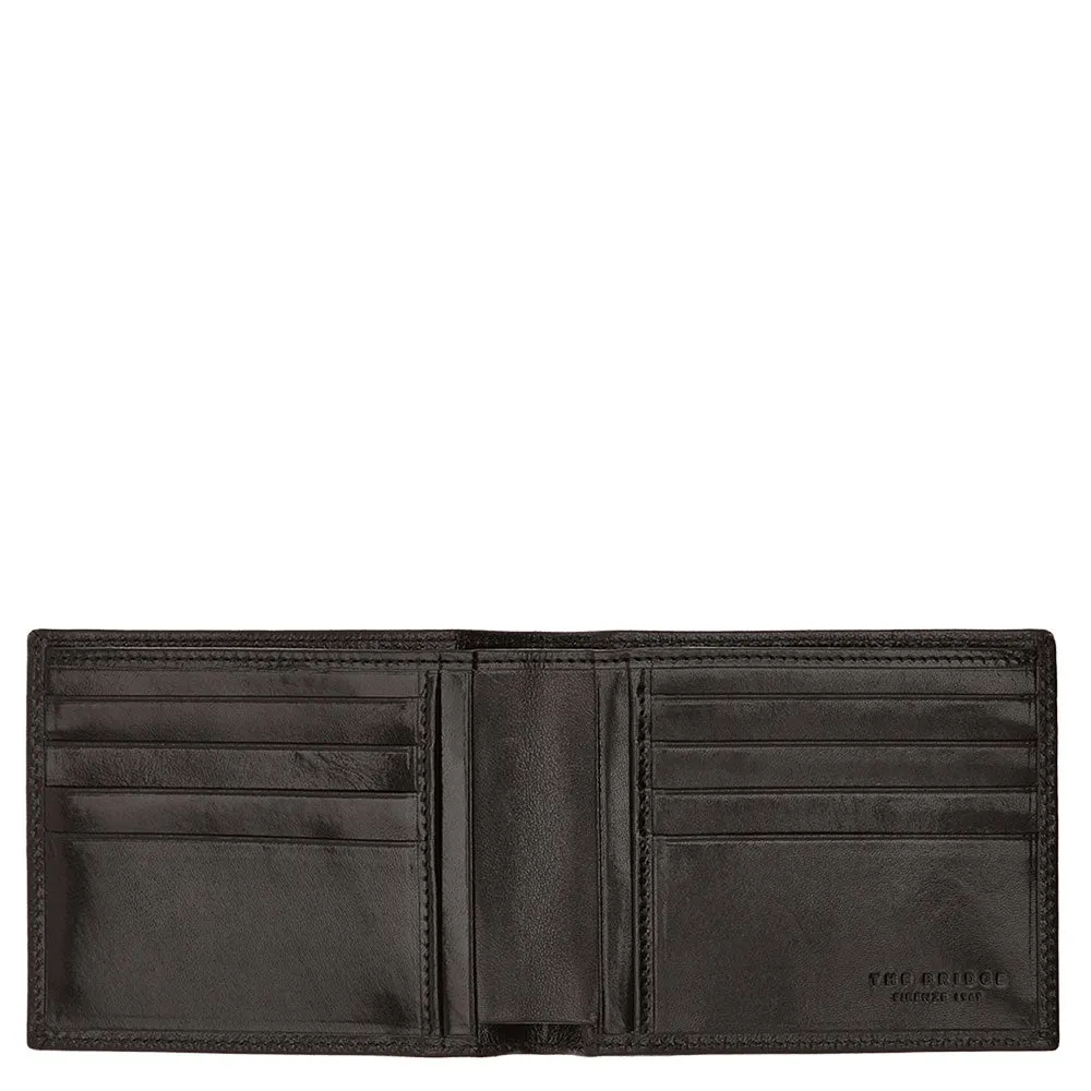 Portafoglio Uomo Portacarte THE BRIDGE In Pelle Nera linea Story Made in Italy