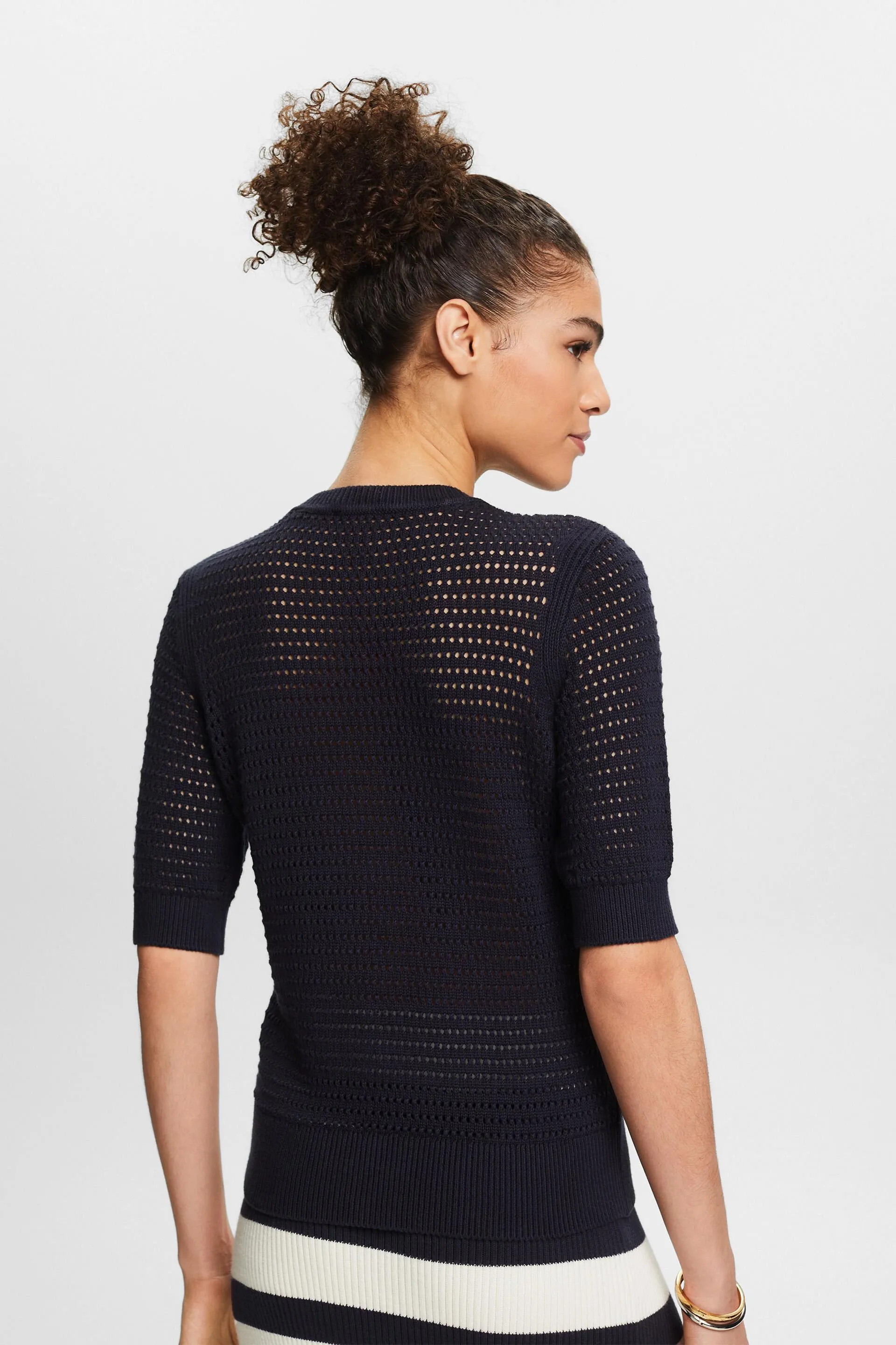 Pullover in mesh a manica corta