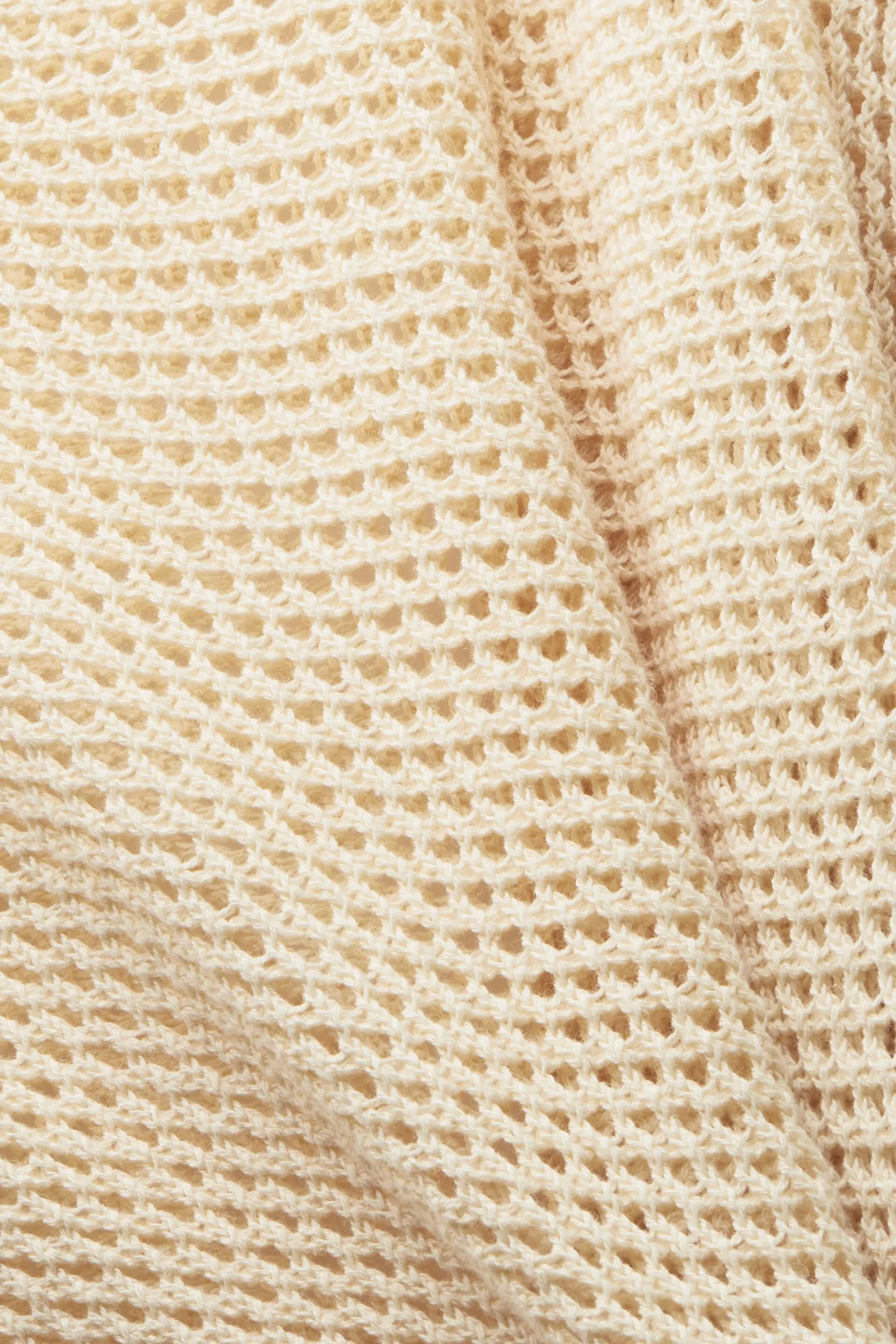 Pullover in mesh con scollo a barchetta e logo