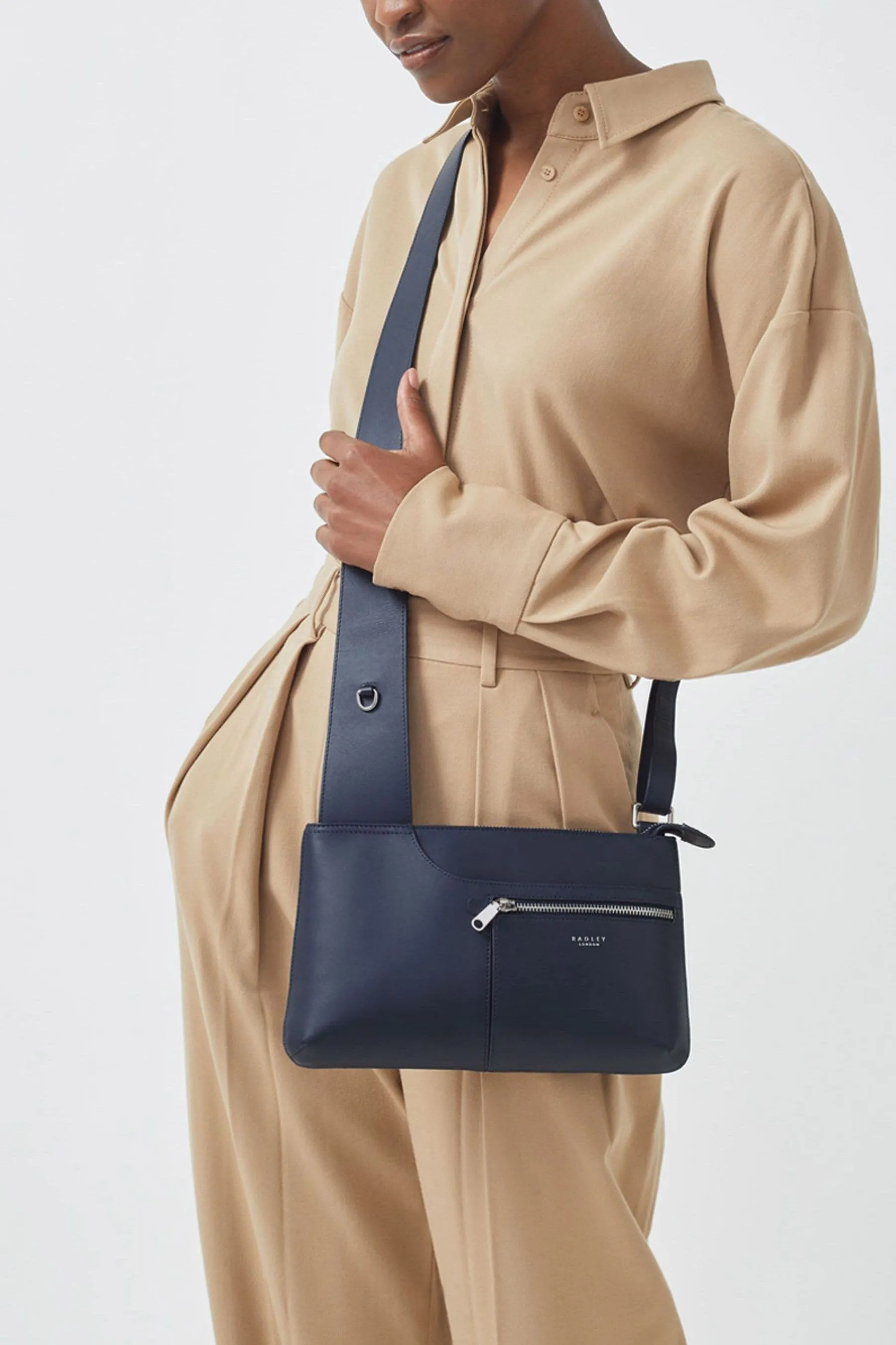 Radley London - Blu piccola - Borse a tracolla iconica con zip in alto e Borsa