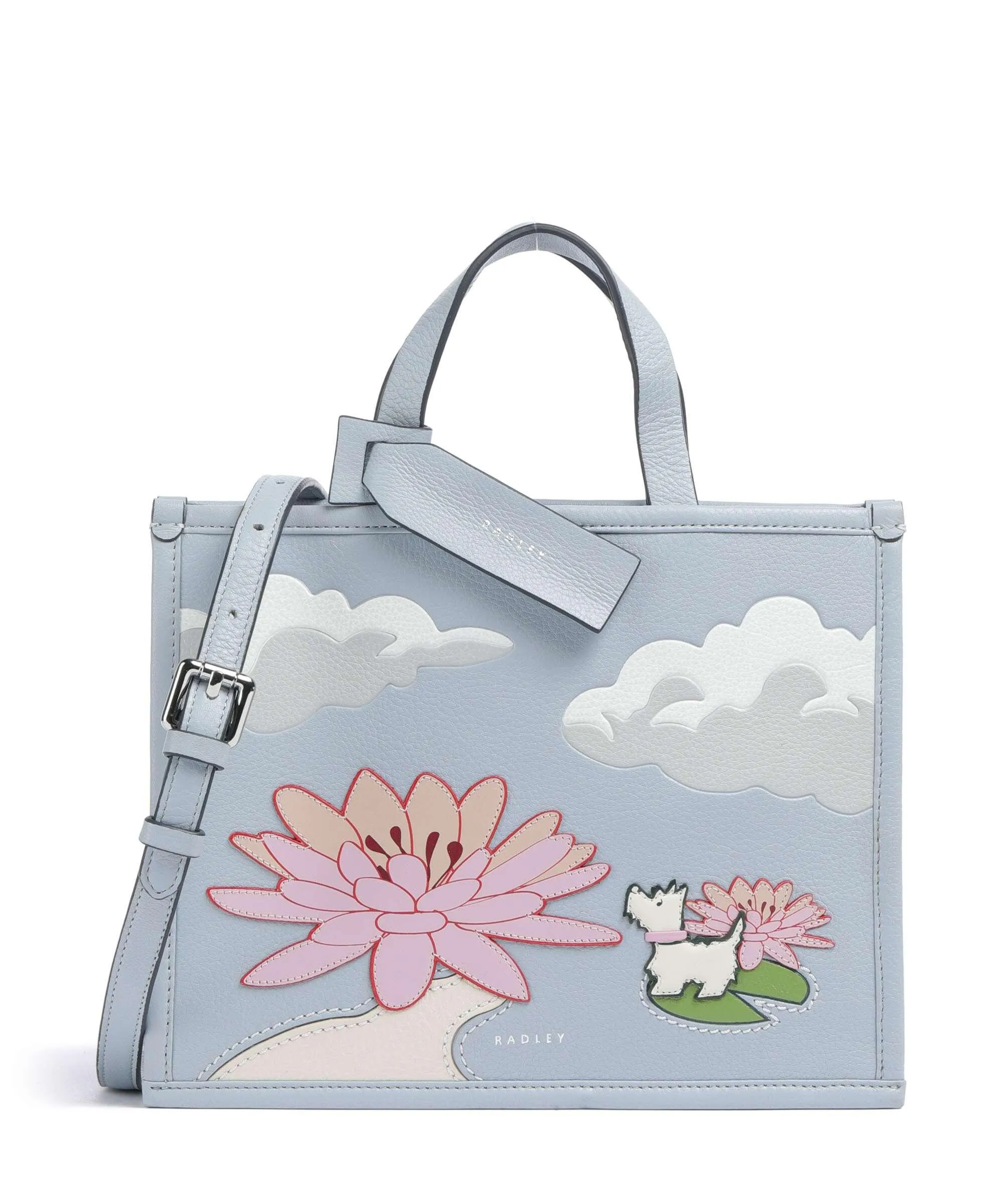  Radley London Into the Woods Editions Borsa a mano pelle di vacchetta grana blu chiaro  