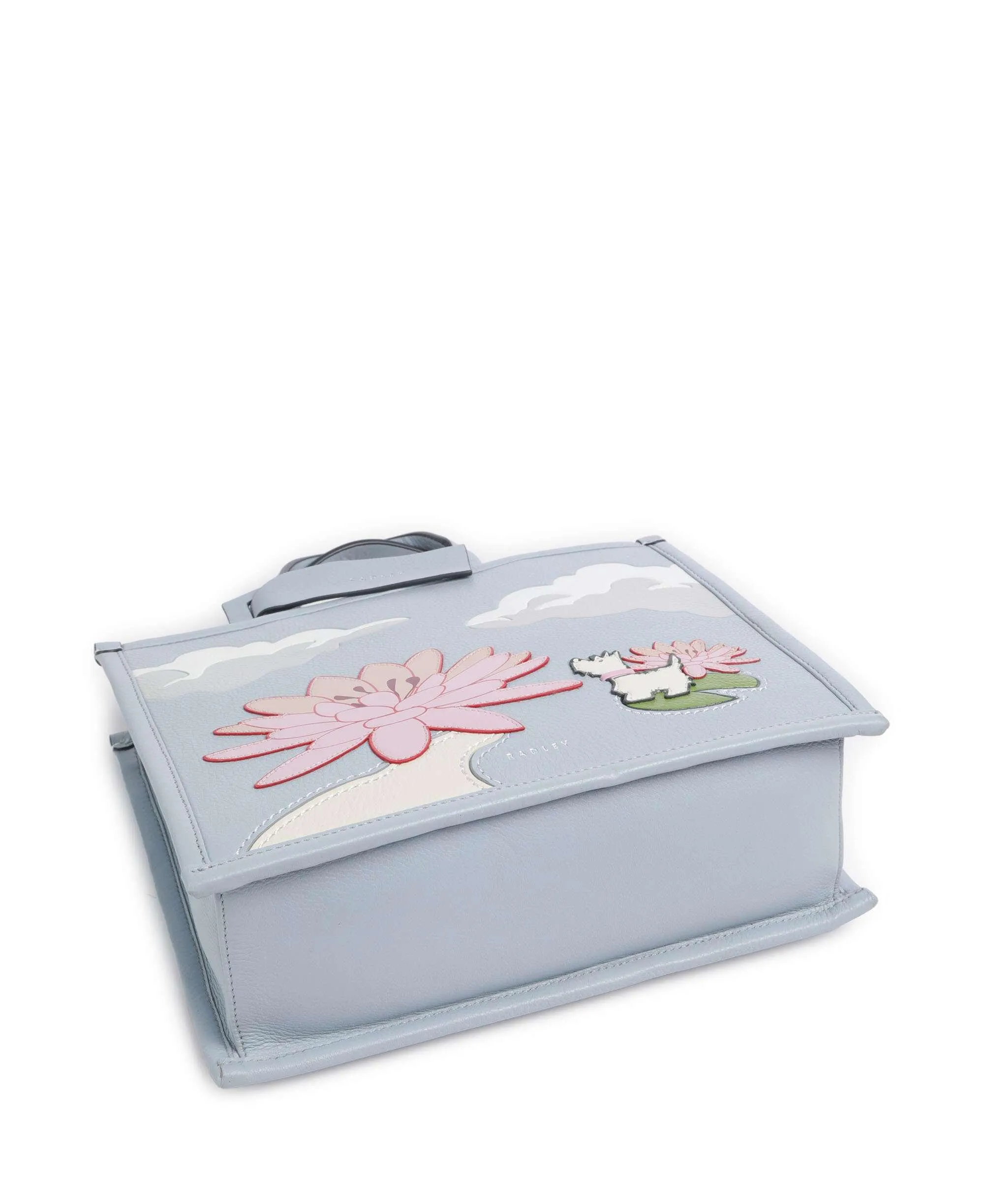  Radley London Into the Woods Editions Borsa a mano pelle di vacchetta grana blu chiaro  