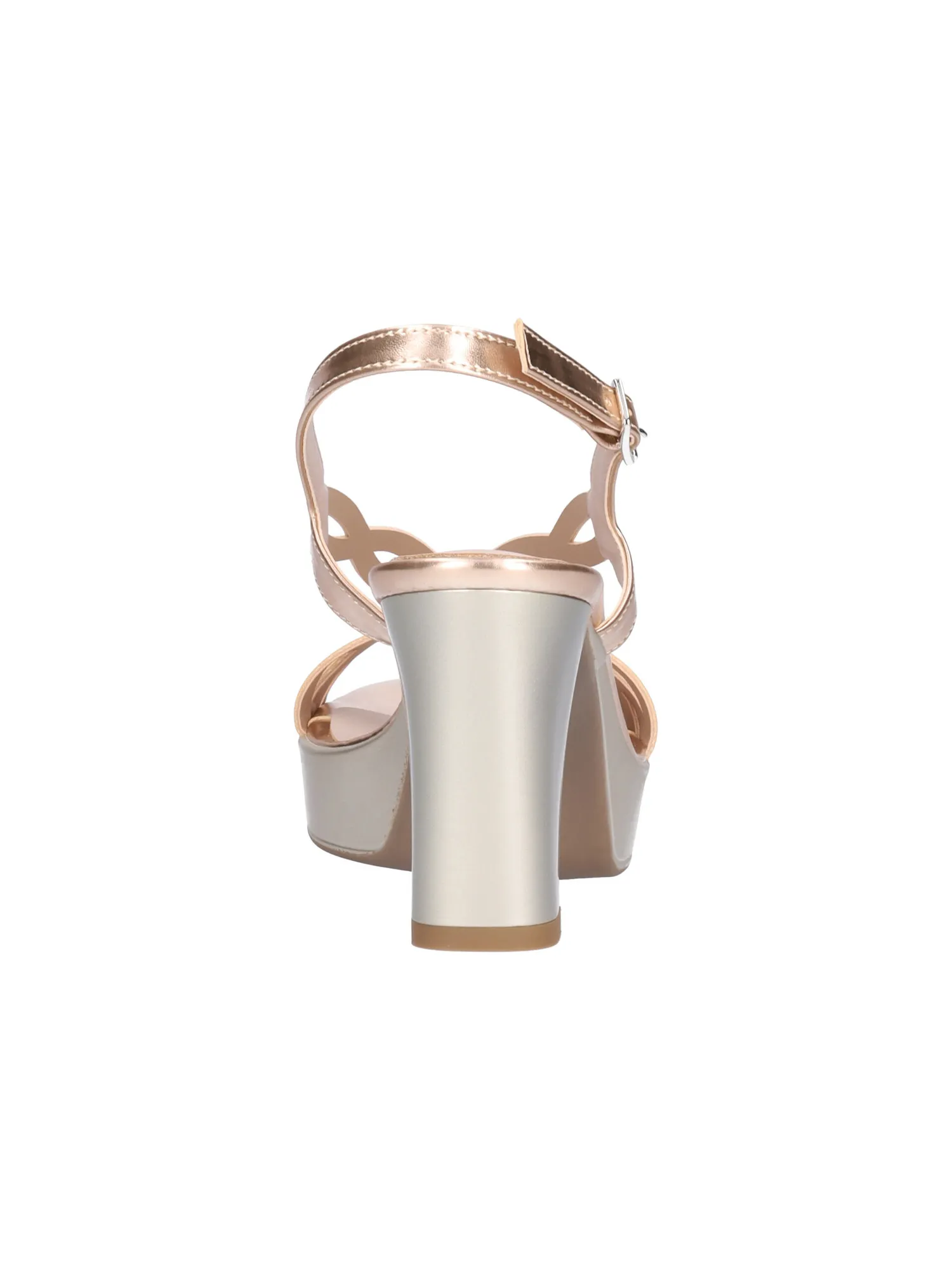 Sandalo tacco largo Comart da donna nude metal