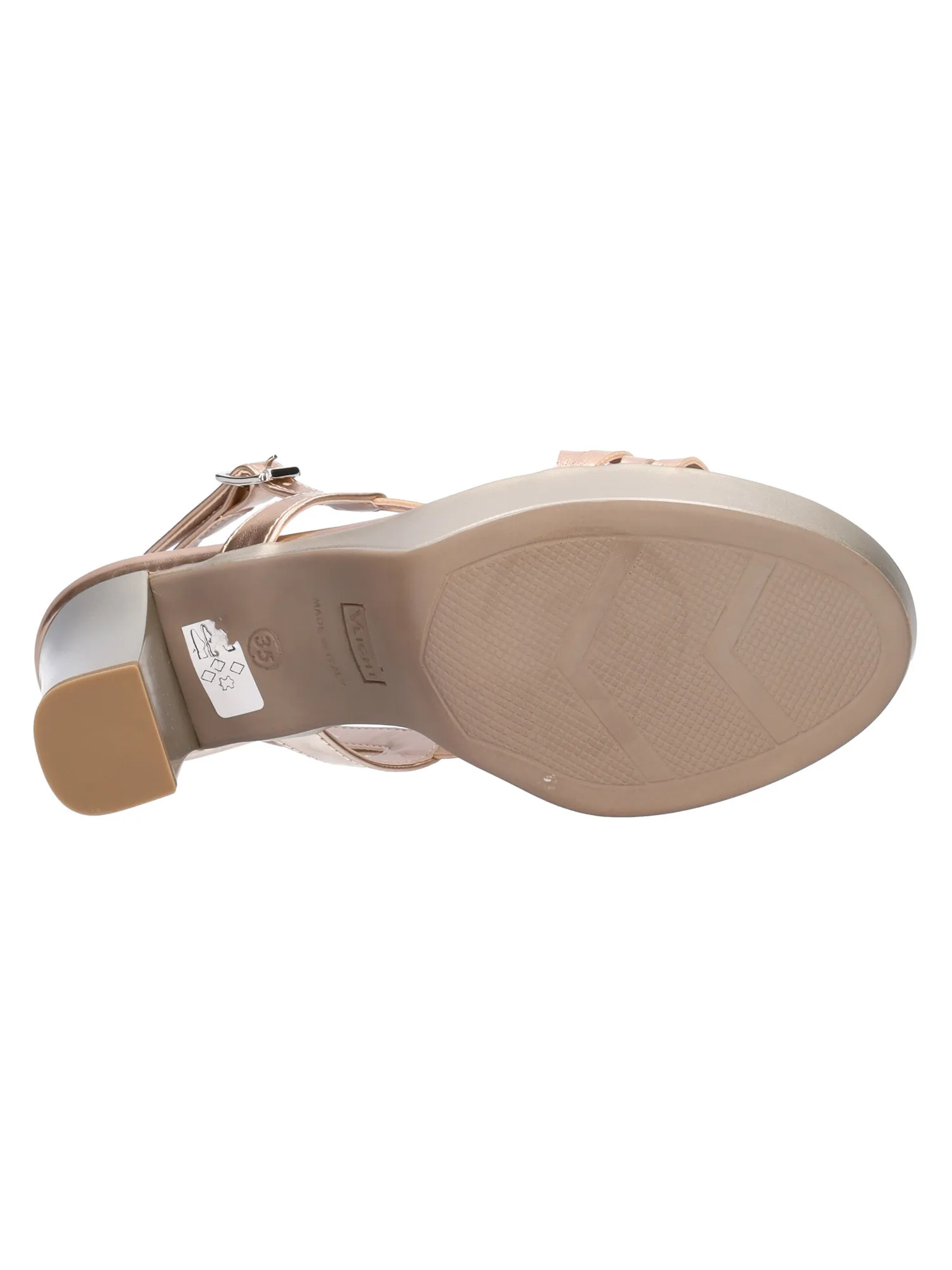 Sandalo tacco largo Comart da donna nude metal