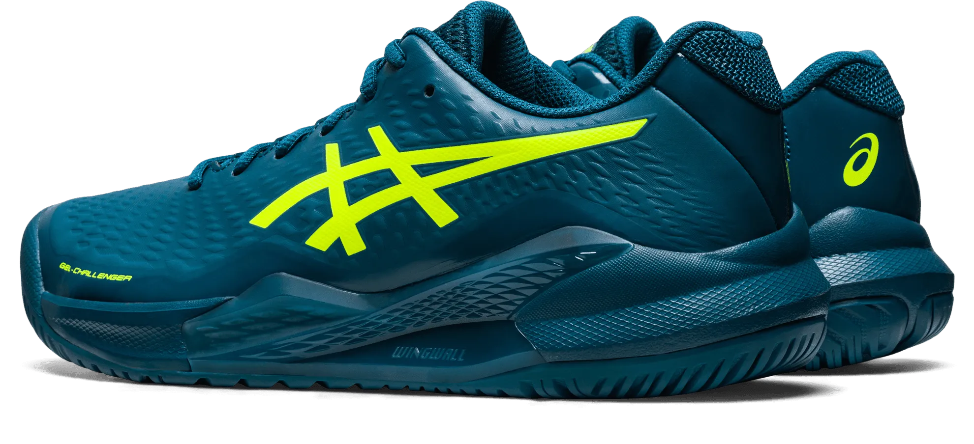 SCARPA DA TENNIS DA UOMO ASICS GEL-CHALLENGER 14 RESTFUL TEAL SAFETY YELLOW 1041A405 400
