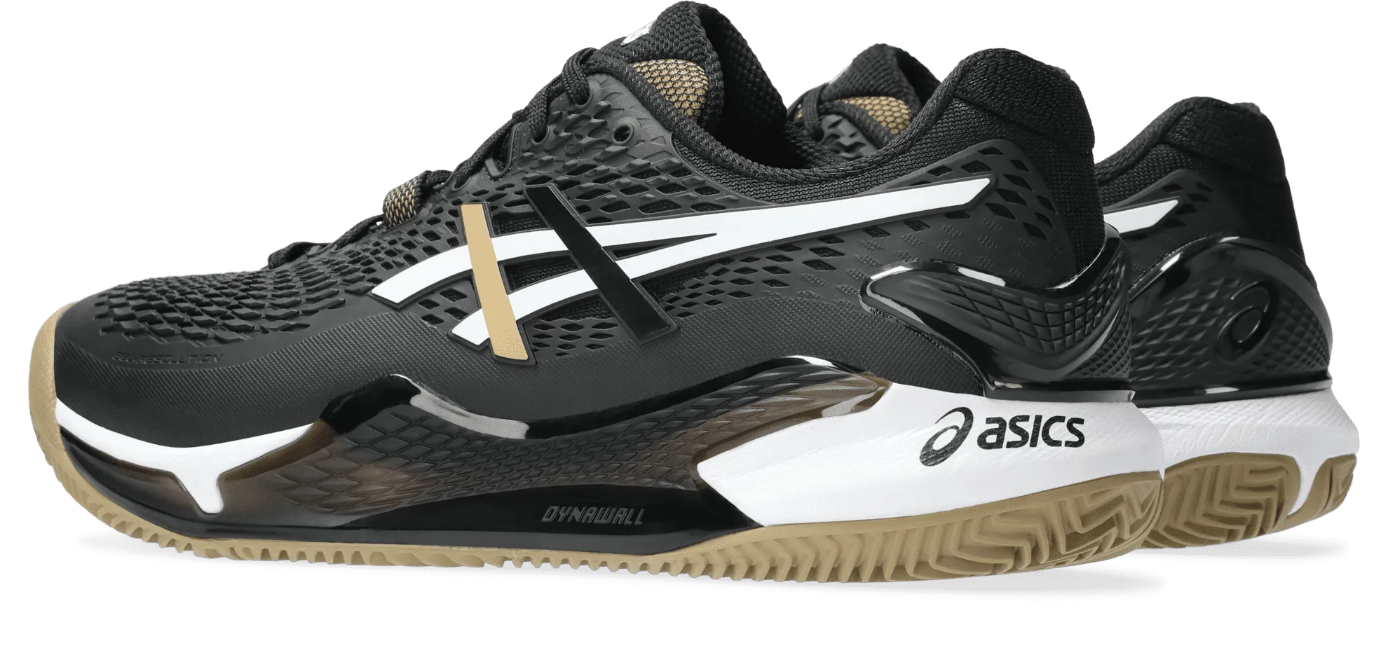 SCARPA DA TENNIS DA UOMO ASICS GEL-RESOLUTION 9 CLAY BLACK CAMEL 1041A458 001