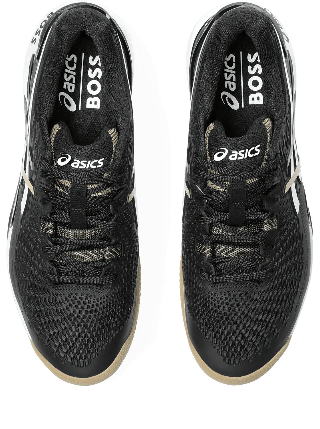 SCARPA DA TENNIS DA UOMO ASICS GEL-RESOLUTION 9 CLAY BLACK CAMEL 1041A458 001