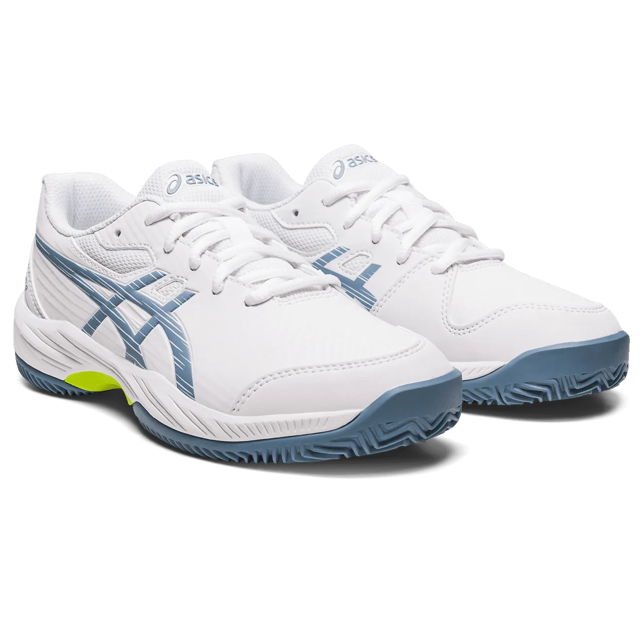 SCARPA DA TENNIS JUNIOR ASICS GAME 9 GS CLAY OC WHITE STEEL BLUE 1044A057 101