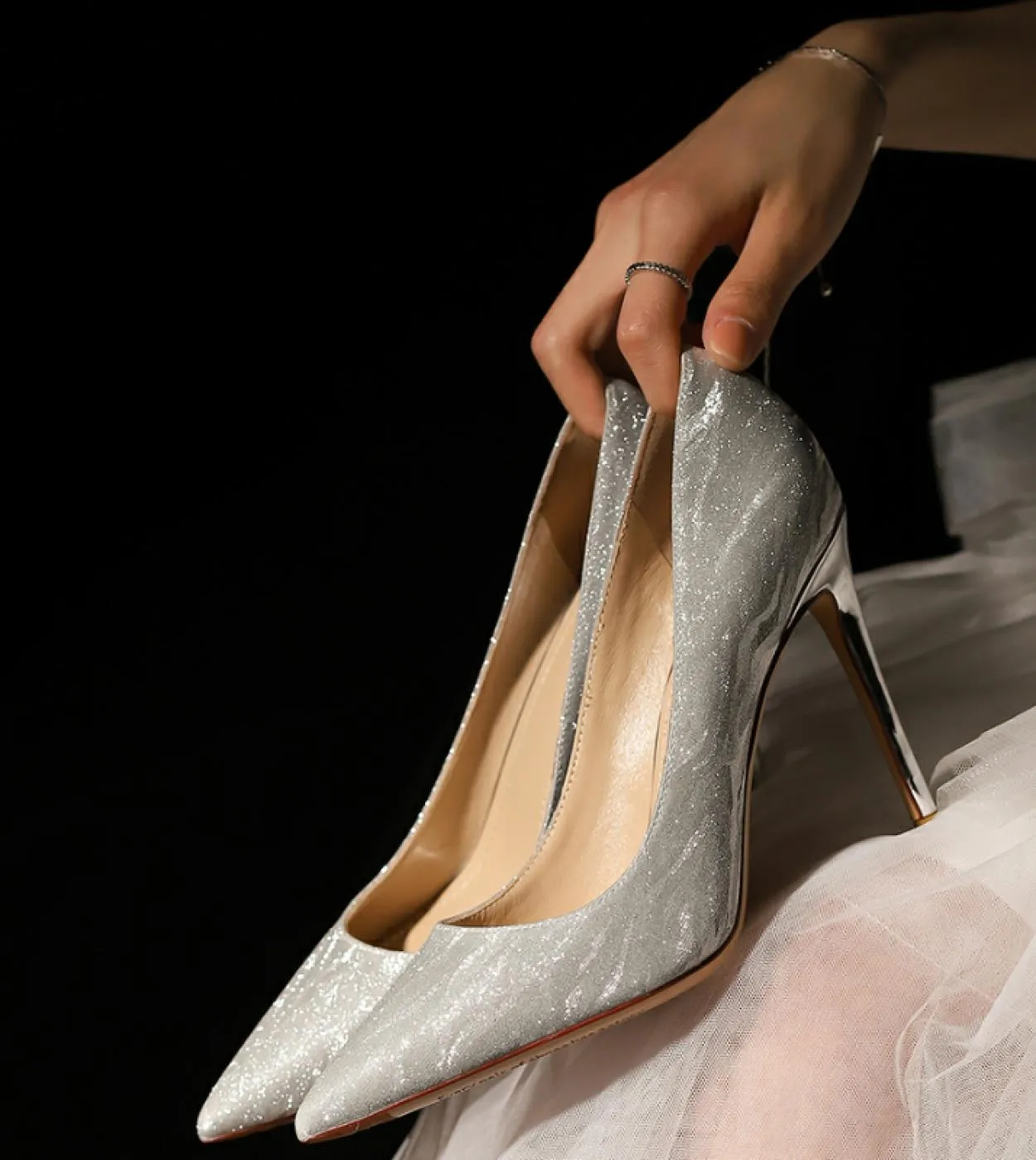 Scarpe da donna Décolleté con tacco alto Décolleté in pelle verniciata Bling Scarpe da barca Scarpe da sposa Taglie forti 35 41