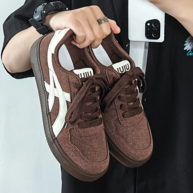 Scarpe da ginnastica piatte casual in tela da uomo