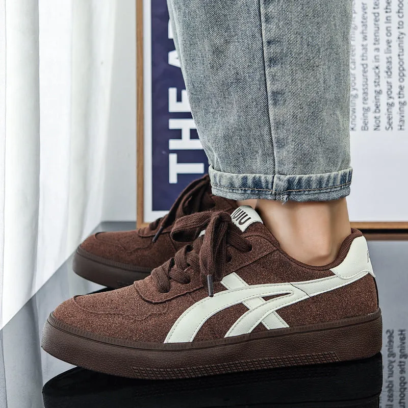 Scarpe da ginnastica piatte casual in tela da uomo
