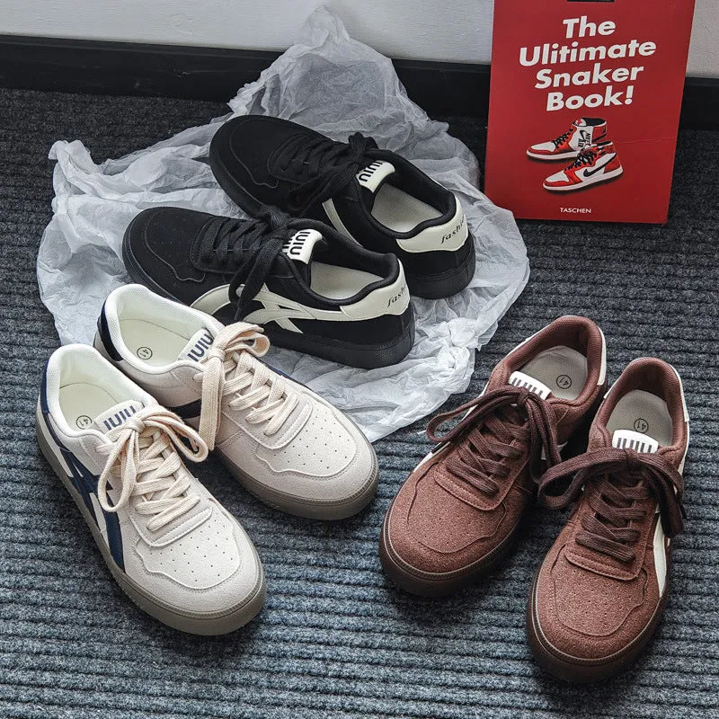 Scarpe da ginnastica piatte casual in tela da uomo