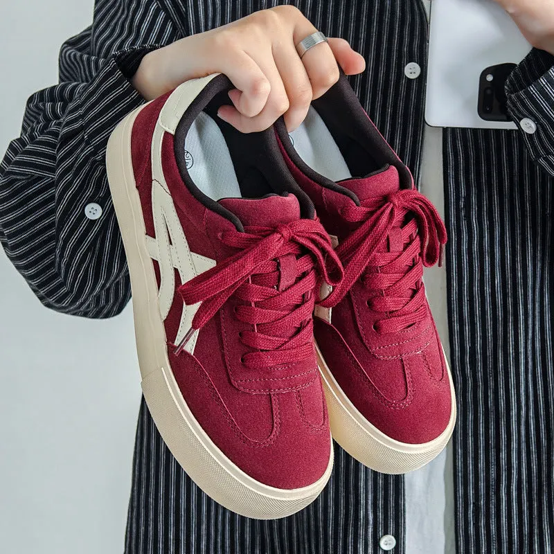 Scarpe da skate casual piatte traspiranti in tela moda uomo