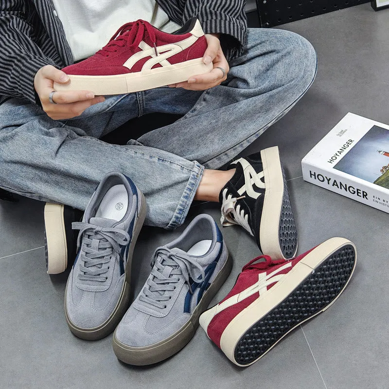 Scarpe da skate casual piatte traspiranti in tela moda uomo