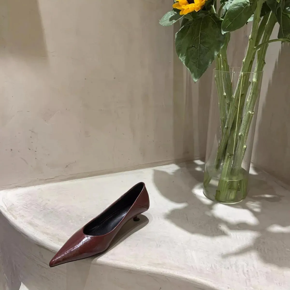Scarpe décolleté con tacco basso di marca di moda Scarpe da donna con punta a punta femminile Slip On Scarpe da sera da donna po