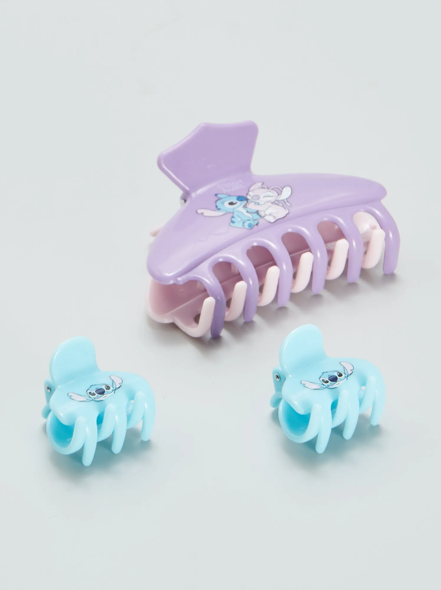 Set di 3 mollettoni per capelli 'Stitch' - VIOLA